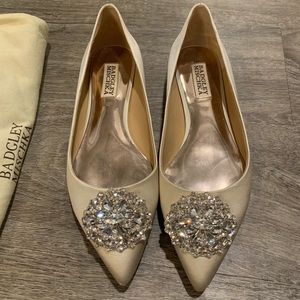 Badgley Mischka Embellished Pointed Toe Flats